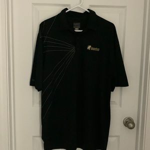 Black large mens golf polo